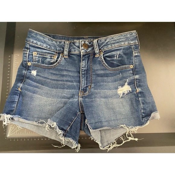 American Eagle Outfitters Pants - American Eagle Outfiters Super Stretch Denim Shorts Cutoffs Sz 6 Distressed